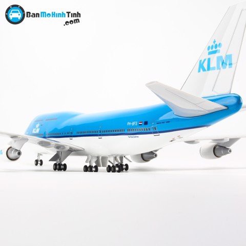 Mô hình máy bay lắp ráp có đèn led KLM Royal Dutch Airlines Boeing B747 47cm Everfly