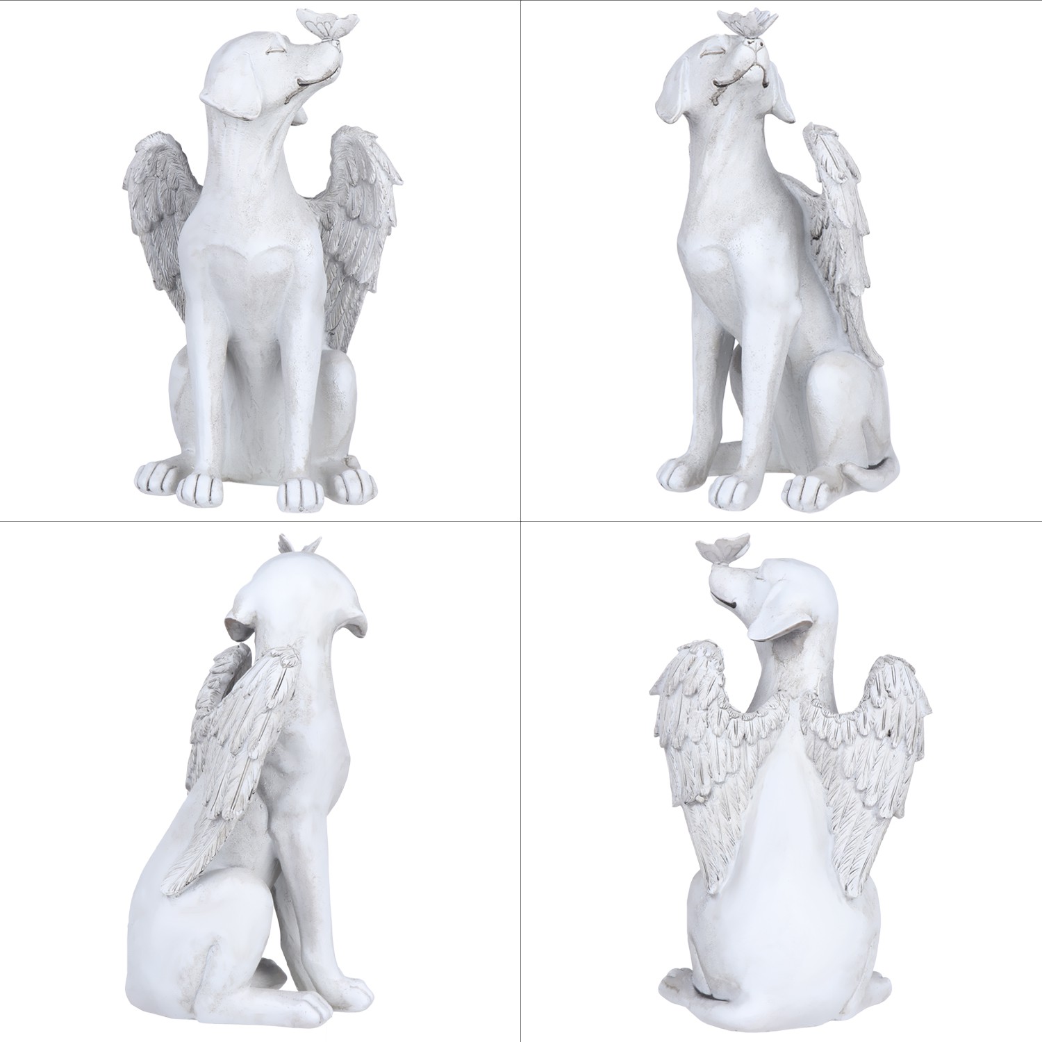 ❤LANSEL❤ Birthday Sculpture Garden decoration Angel Statue|for Graves Gift Resin Pet Memorial Desktop ornaments Dog