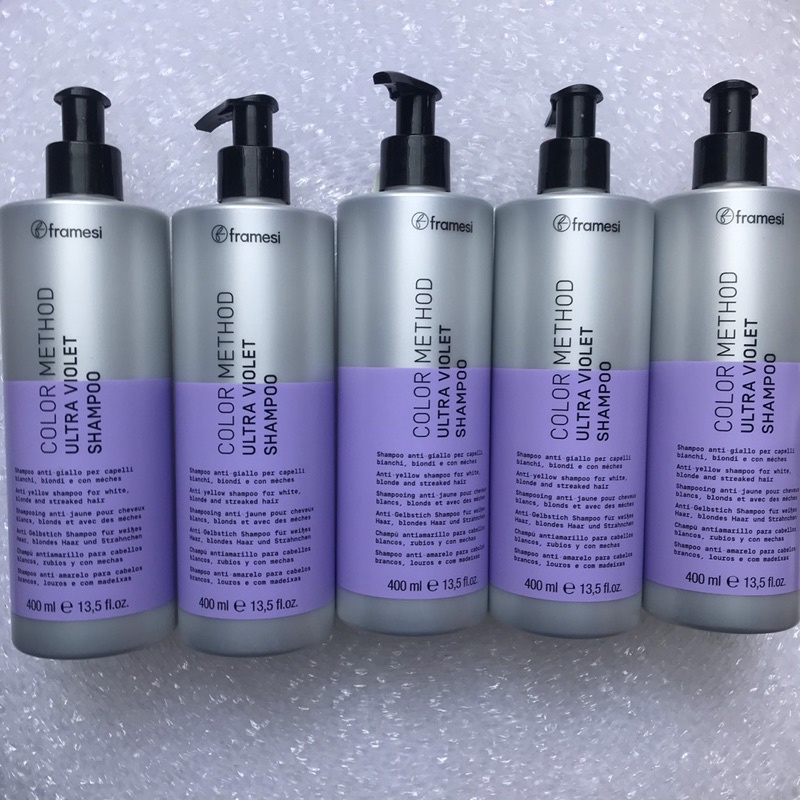 DẦU GỘI TÍM CHO TÓC BẠCH KIM - NHUỘM KHÓI - LIGHT TRIỆT TIÊU SẮC VÀNG COLOR METHOD ULTRA VIOLET FRAMESI SHAMPOO 400