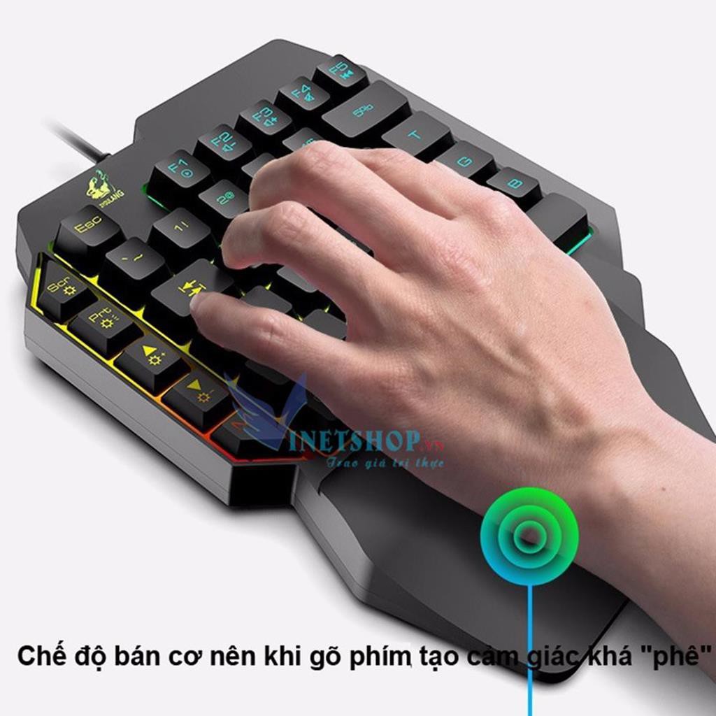 (SIÊU GIẢM GIÁ) Bàn Phím Giả Cơ 1 Tay Free Wolf K15 Gaming Bàn Phím Cho PUBG OW LOL 35 -dc3640