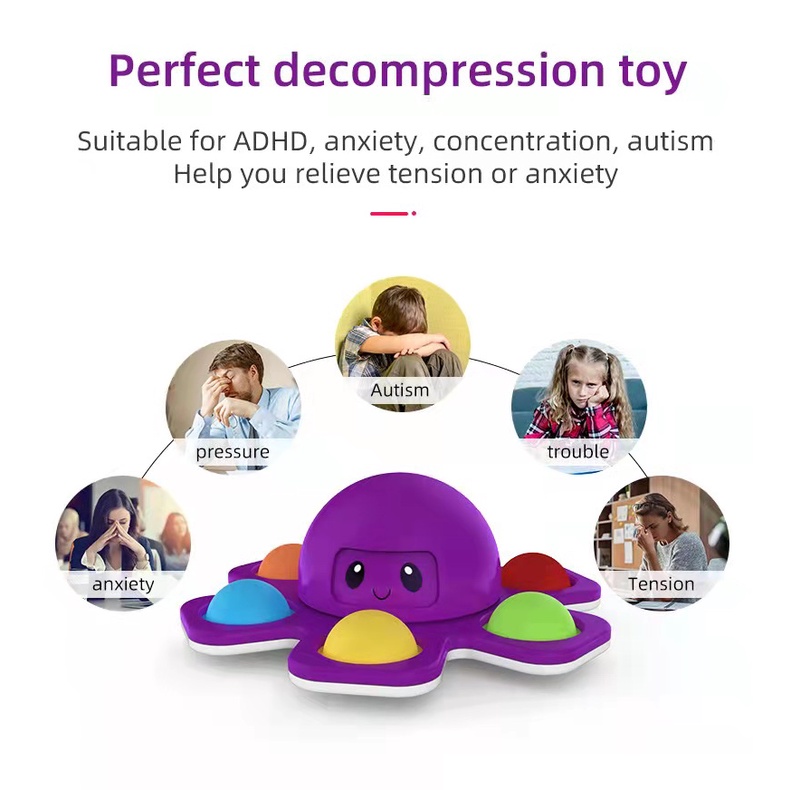 Con Quay Spinner HìNh MặT BạCh TuộC Dễ Thương Cho Bé