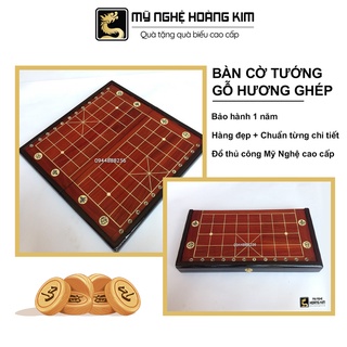 Bàn cờ tướng gỗ hương ghép 48x52cm Mỹ Nghệ Hoàng Kim, bàn cờ tướng đẹp, gấp đôi