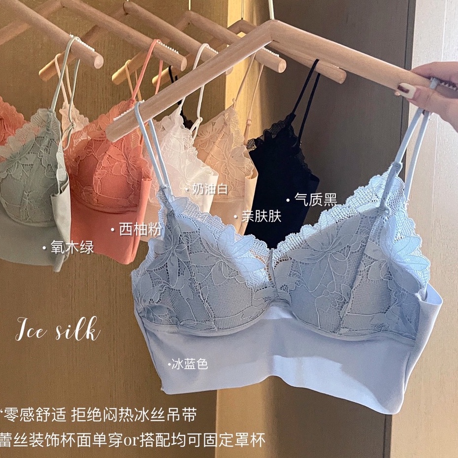 Áo Bra Ren 2 Dây Phối Ren Hoa Quyến Rũ R2