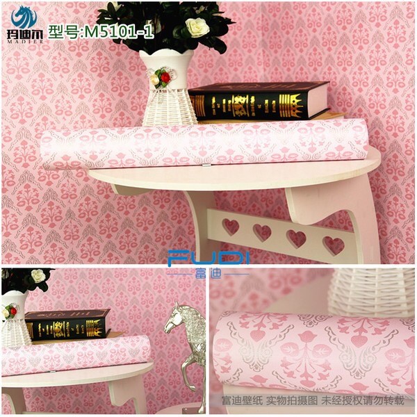 Decal giấy dán tường họa tiết hồng