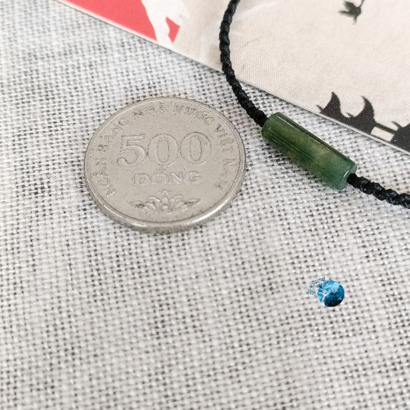 Vòng tay tết dây lu thống mini đá moss agate