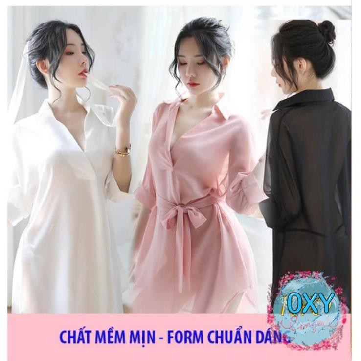 [ MONG MANH DỄ VỠ ] áo sơ mi ngủ nữ cao cấp - váy ngủ đẹp dài quyến rũ B1030