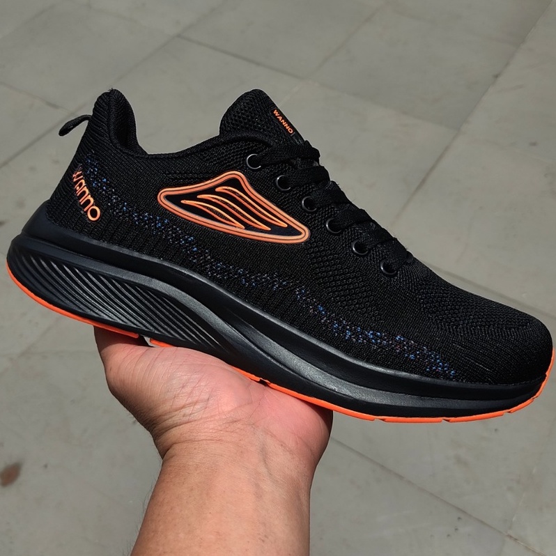 Giày thể thao sneaker nam đế đen logo trắng hàng chính hãng bảo hành 12thang (WN012ĐC)