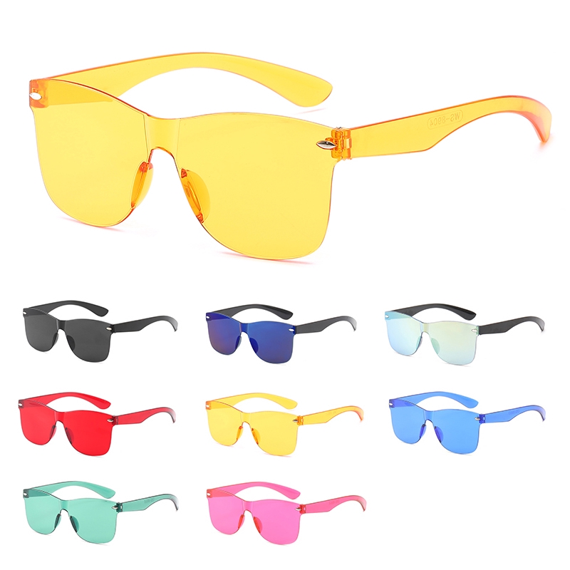 Frameless Jelly Transparent Fashion Lady Glasses Ocean Tablet Men's and Women's Sunglasses