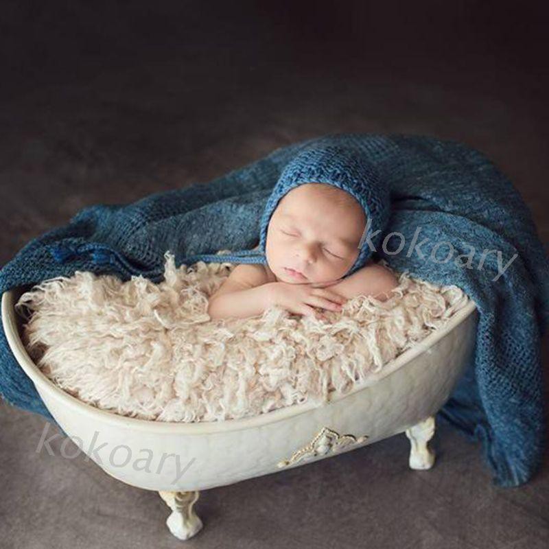 KOK Stretch Baby Blanket Infant Photography Props Solid Color Newborn Photo Wraps