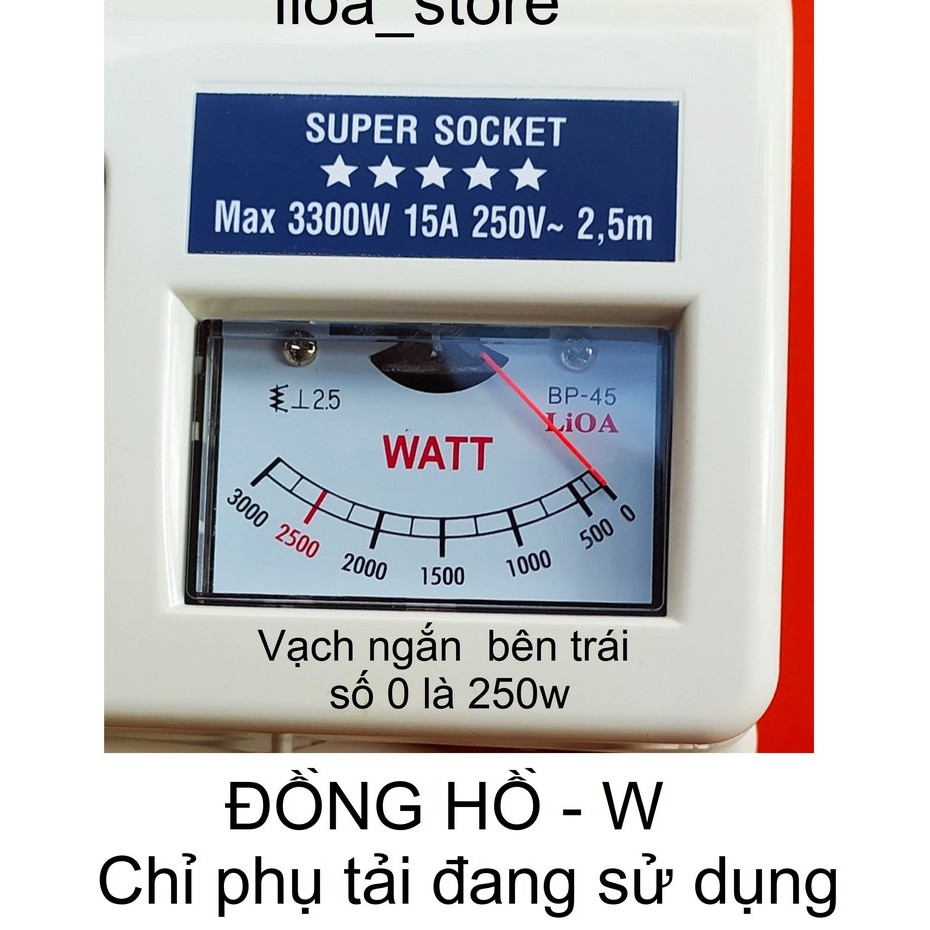 Ổ CẮM LiOA 6 ĐA NĂNG  - ĐỒNG HỒ W .