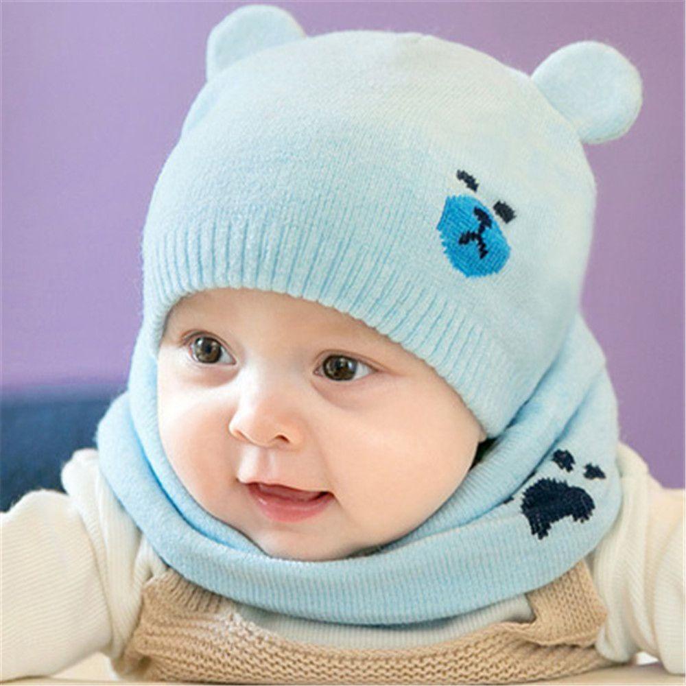 PATH Set 2 Mũ Len Kèm Khăn Choàng Mềm Mại Dày Dặn Giữ Ấm Cho Bé
