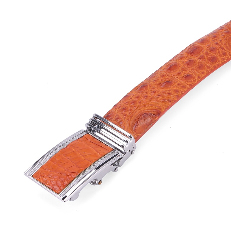 Thắt lưng nam Huy Hoàng da cá sấu nguyên con màu vàng bò HP4206