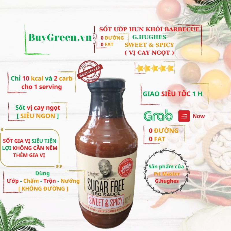 [Mã GROSALEHOT giảm 8% đơn 250K] [SỐT ĂN KIÊNG] G.HUGHES KHÔNG ĐƯỜNG,LOW CARB DÀNH CHO NGƯỜI TẬP GYM,KETO,GIẢM CÂN | BigBuy360 - bigbuy360.vn