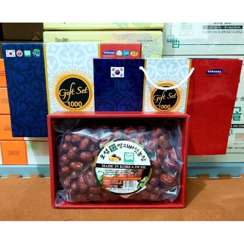 [ Giá Sỉ ] Táo Đỏ Sấy Khô Cao Cấp Hàn Quốc, Hộp Quà Tặng (Gift Set), Trọng Lượng 1Kg, Thơm Ngon Bổ Dưỡng