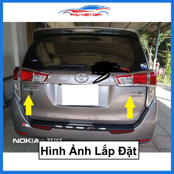 Ốp viền đèn pha hậu mạ crom Innova 2012-2015, 2017-2018-2019-2020-2021-2022-2023 chống trầy trang trí bảo vệ xe