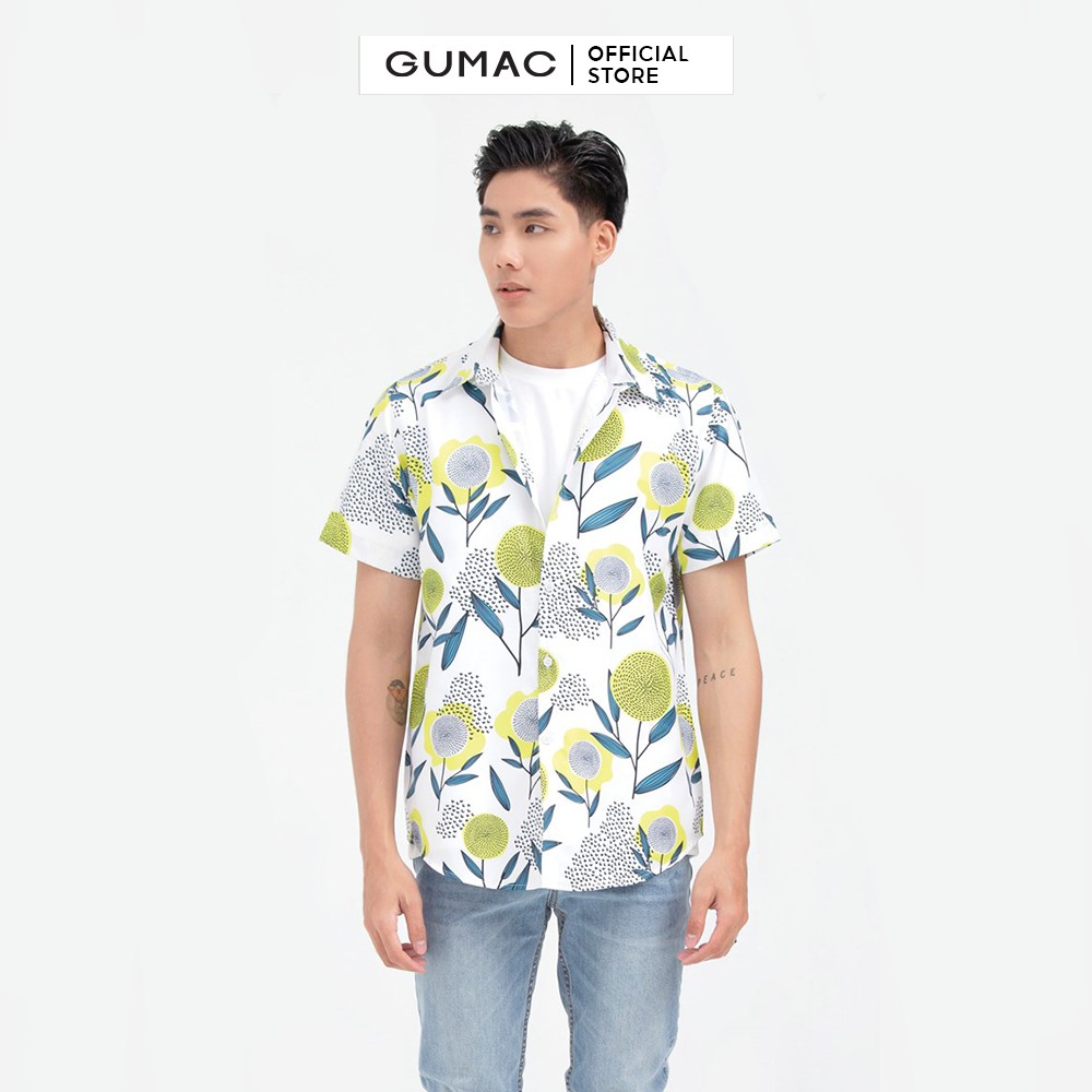 [Mã WABRG208 giảm 10% tối đa 50k đơn từ 250k] Áo sơ mi nam in hoa hình tròn GUMAC ANB6112 | BigBuy360 - bigbuy360.vn