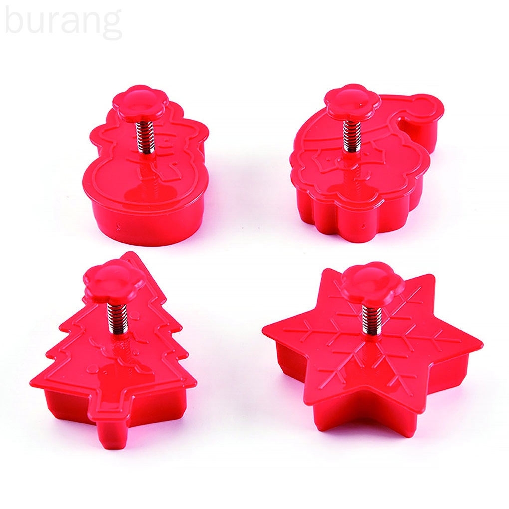 Set 4 khuôn làm bánh quy / sô cô la hình ông già noel / quả bơ / bánh kem / bánh quy dùng cho dịp lễ tạ ơn
