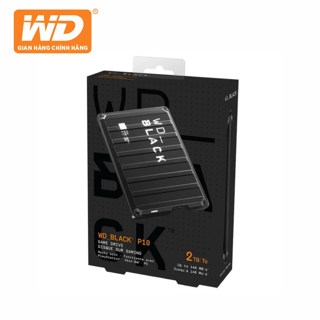 Ổ Cứng Di Động WD Black P10 Game Drive 4TB 2.5'' USB 3.2 - WDBA3A0040BBK-WESN - Hàng Phân Phối Chính Hãng