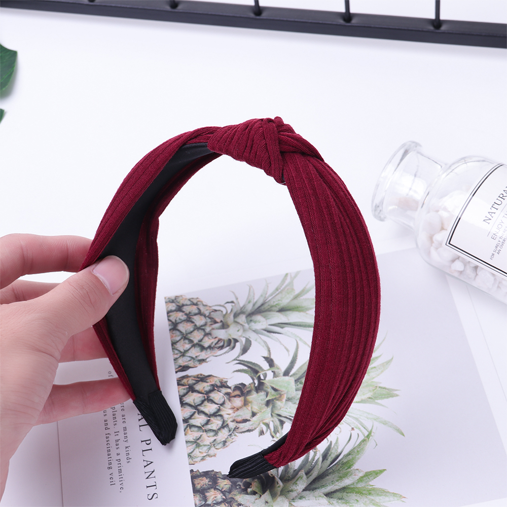 Băng Đô Cài Tóc Bằng Vải Nhung Thắt Nút Chéo Phong Cách Cổ Điển Cho Nữ