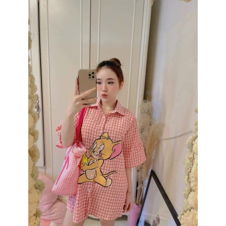 đầm caro xốp 3D kiểu giấu quần hot
