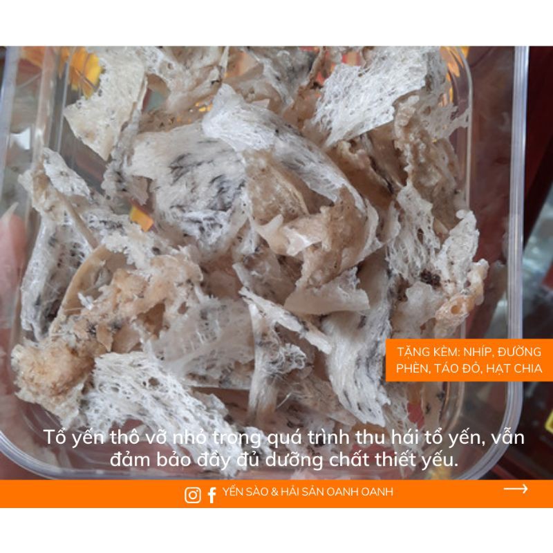 [Mã GROSALE2703 giảm 8% đơn 250K] 50gr Yến Sào thô vỡ bể - Tổ yến vỡ nhỏ nguyên chất ít lông - Tặng kèm đồ chưng | BigBuy360 - bigbuy360.vn