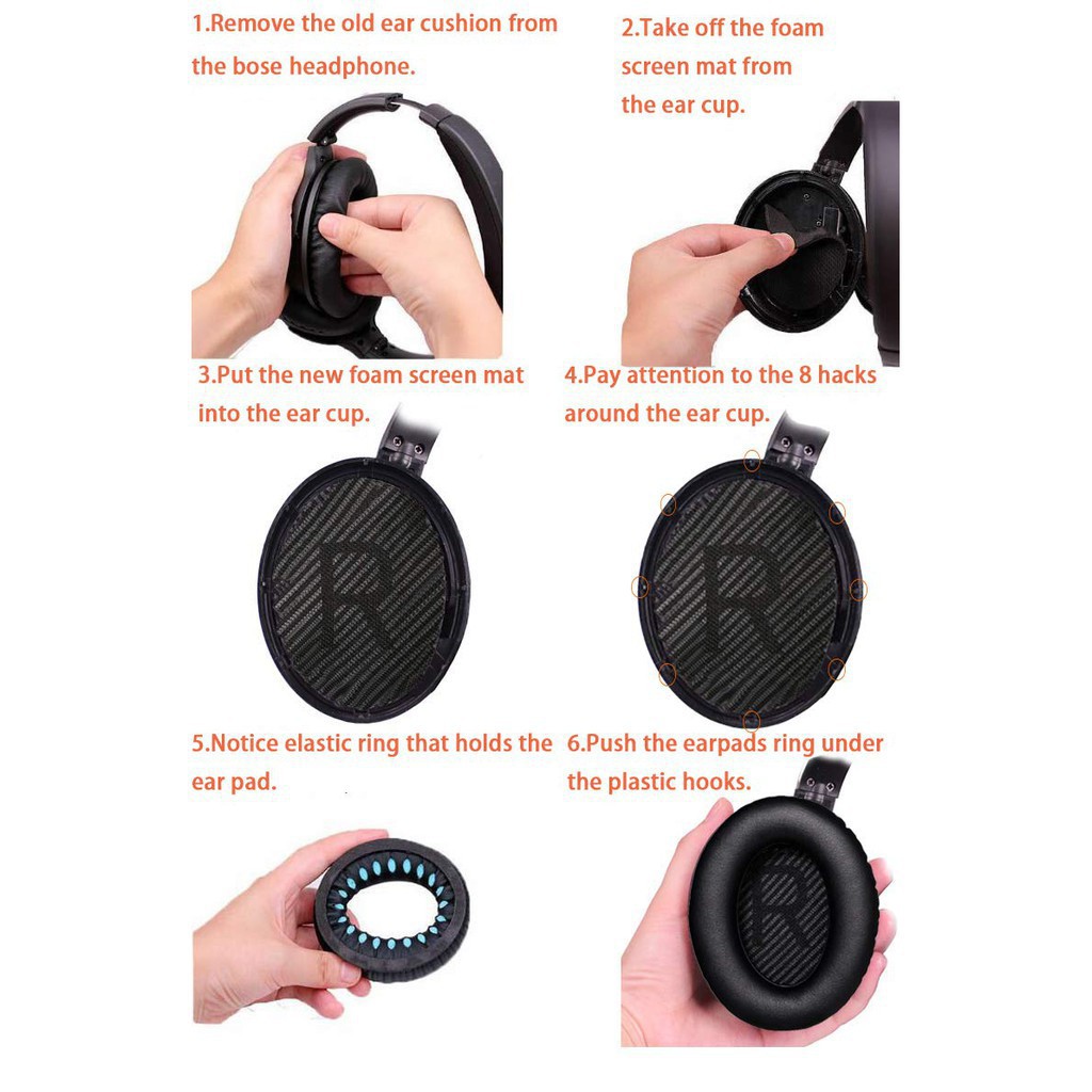 Set 2 Đệm Tai Nghe Thay Thế Bằng Da Cừu Cho Tai Nghe Bose Dr. Qc35 Qc25 Qc15 Qc2 Ae2 Ae2i | BigBuy360 - bigbuy360.vn
