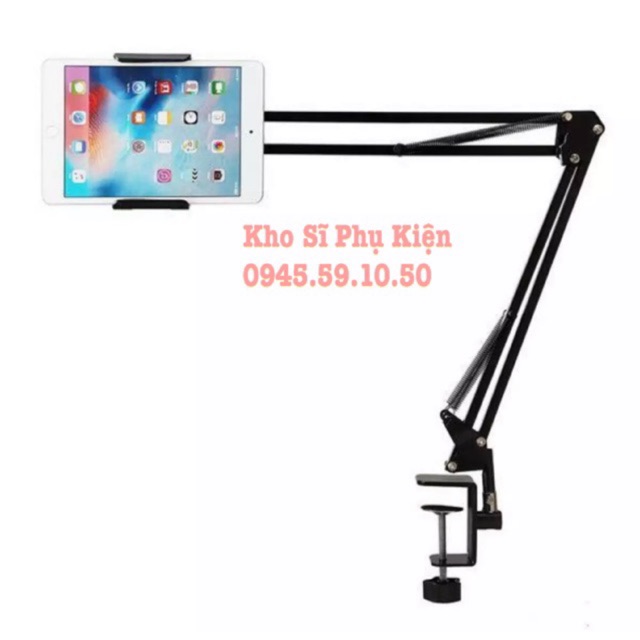 Giá đỡ điện thoại, Kẹp điện thoại, Ipad đa năng xoay 360 độ 3 khớp điều chỉnh cao cấp SMH (Đen)