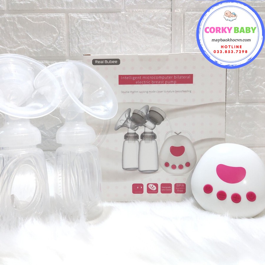 Máy hút sữa CORKY BABY MH01 - tích hợp 2 chế độ hút (massa và vắt sữa), Pin tích điện tiện lợi.