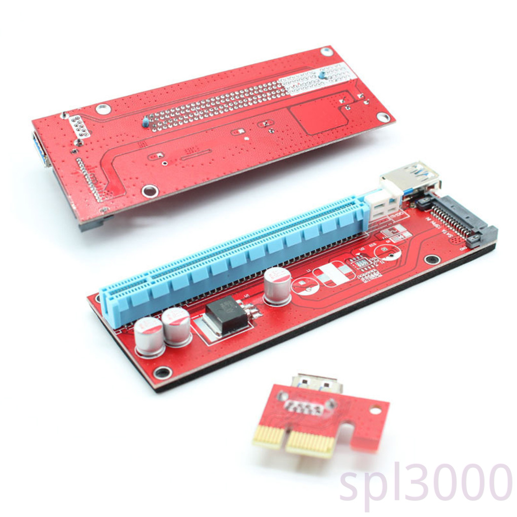 PCI-E Riser Board SATA 15pin Power Interface Extender Card USB 3.0 PCI-E 1x to 16X Adapter