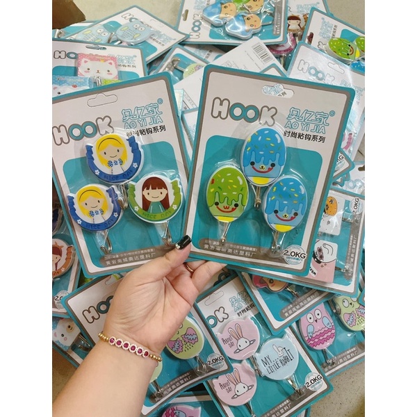 Móc dán dính tường treo đồ dính tường gạch, Móc dán chịu lực HOOK