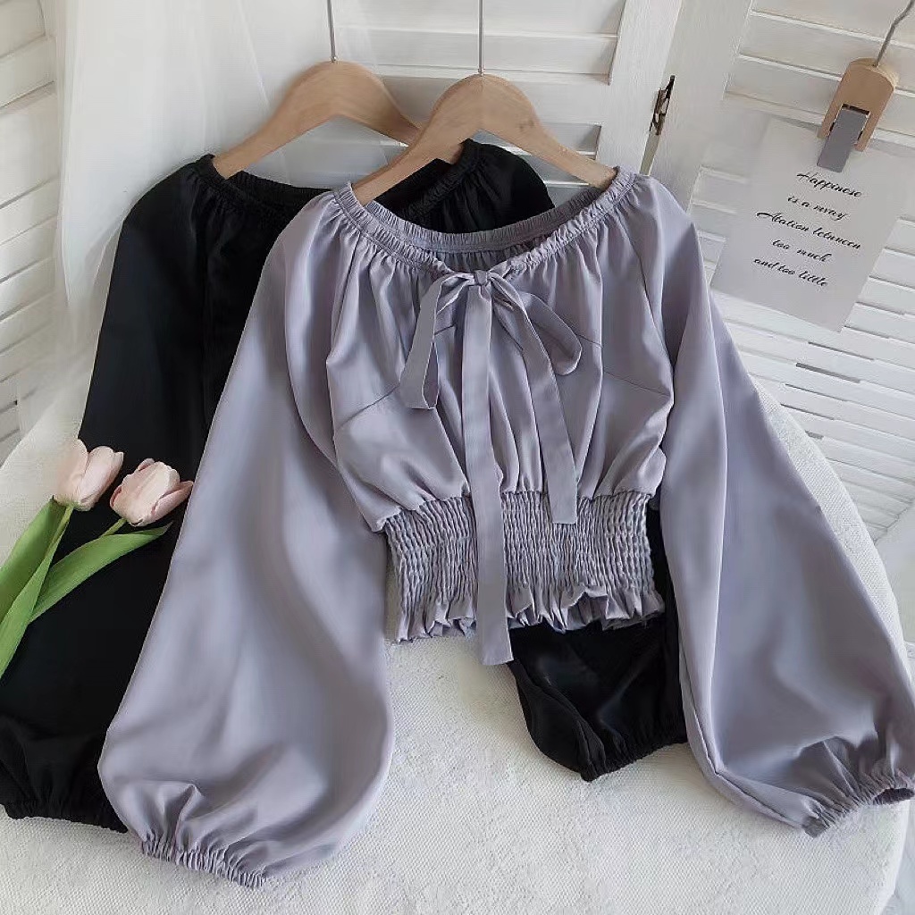 Áo voan BH tay phồng dài phong cách Hàn Quốc 2022 cho nữ