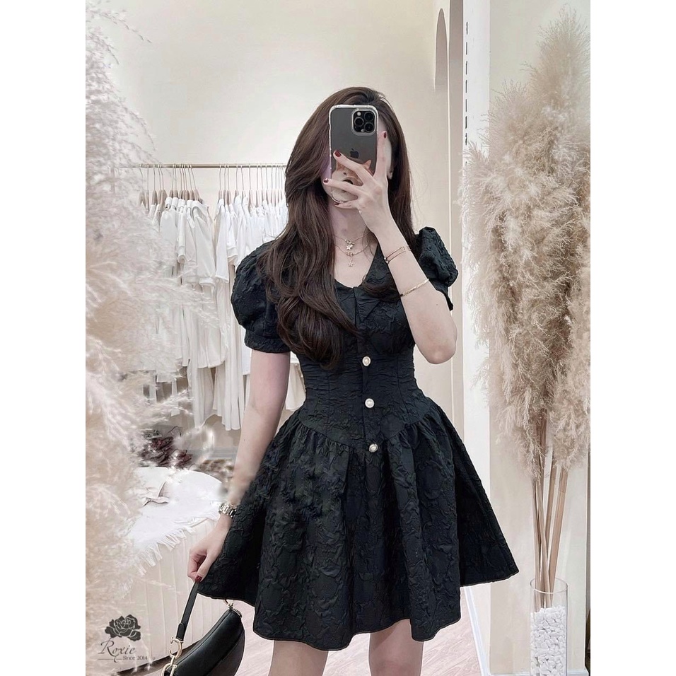 Váy,Đầm Nữ Đầm Dự Tiệc,Váy Nữ Bigsize Cổ Tim Tay Phồng Che Khuyết Điểm Cho Người Mập 50.90kg