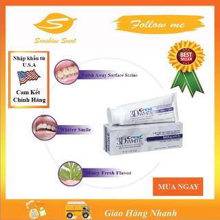 [HÀNG MỸ-MẪU MỚI] KEM ĐÁNH RĂNG CREST 3D WHITE BRILLIANCE 116G