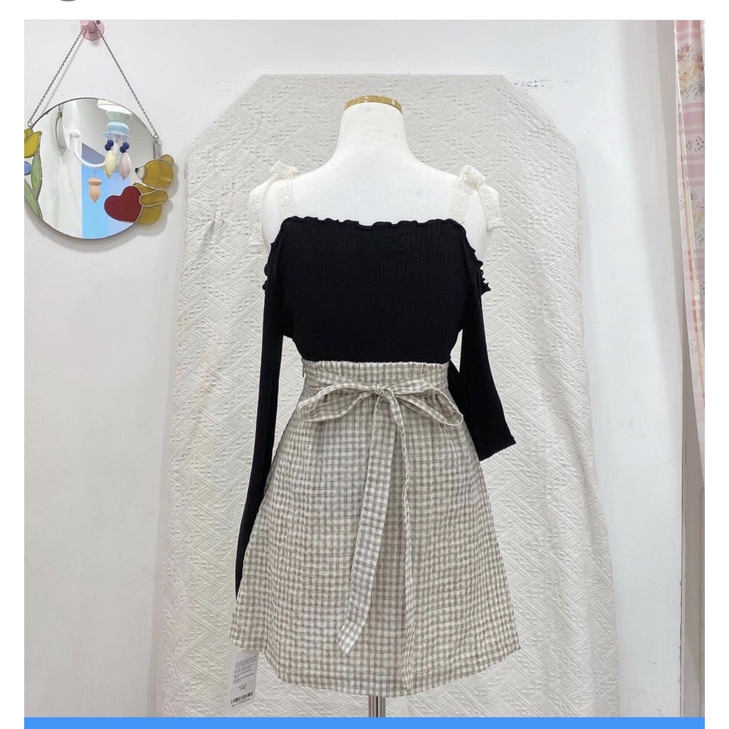 Áo kiểu nữ trễ vai chất thun dễ phối đồ phong cách Ulzzang Hàn Quốc, áo trễ vai tay dài phối ren tiểu thư