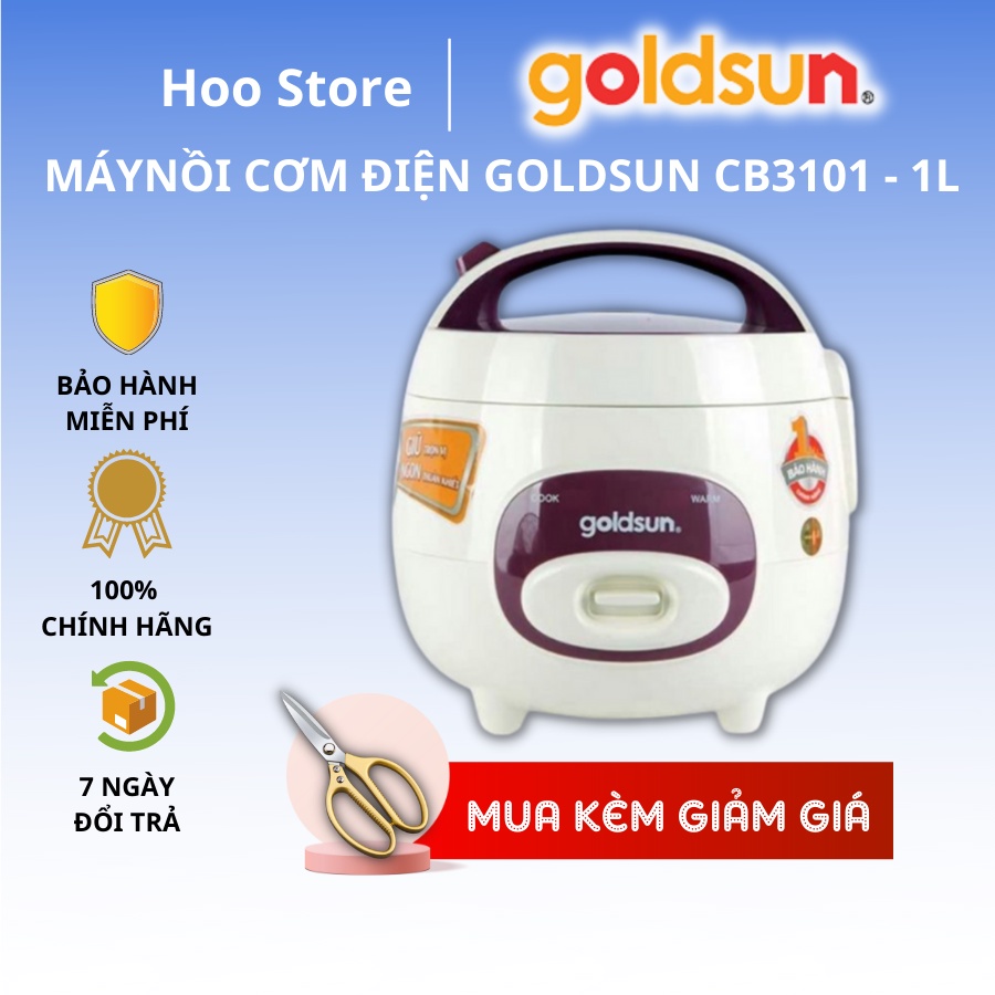 Nồi cơm điện mini dung tích 1L, Nồi cơm điện nhỏ Goldsun CB3101 - Bảo hành chính hãng 12 tháng