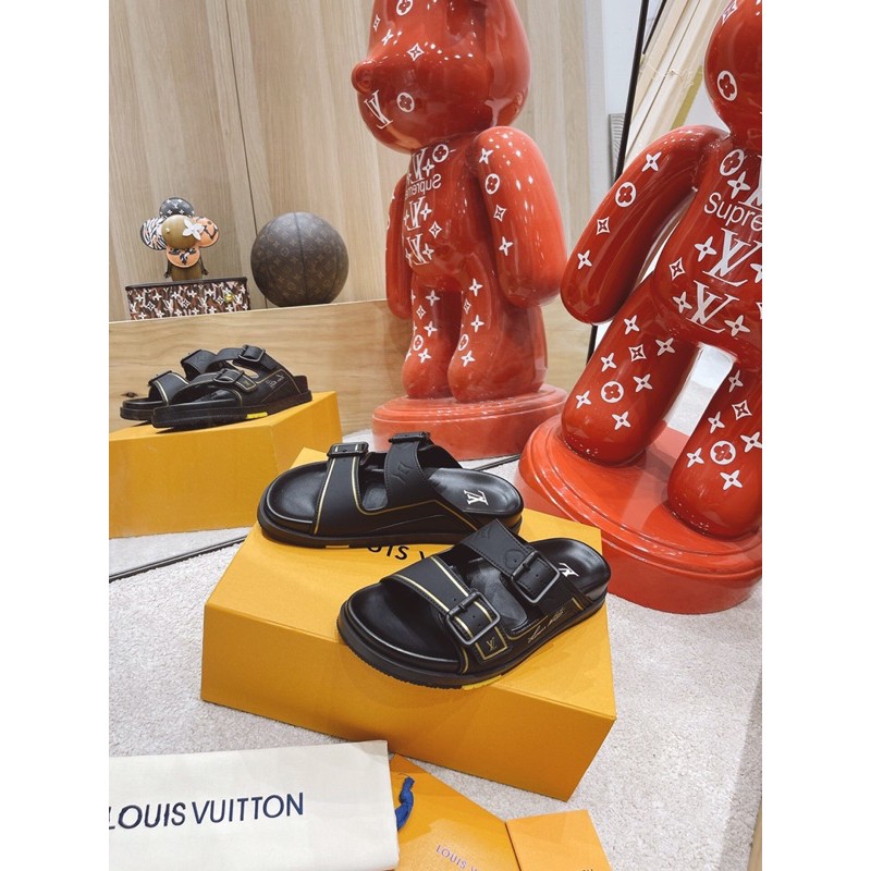 Dép da thật cao cấp LV Louis Vuitton