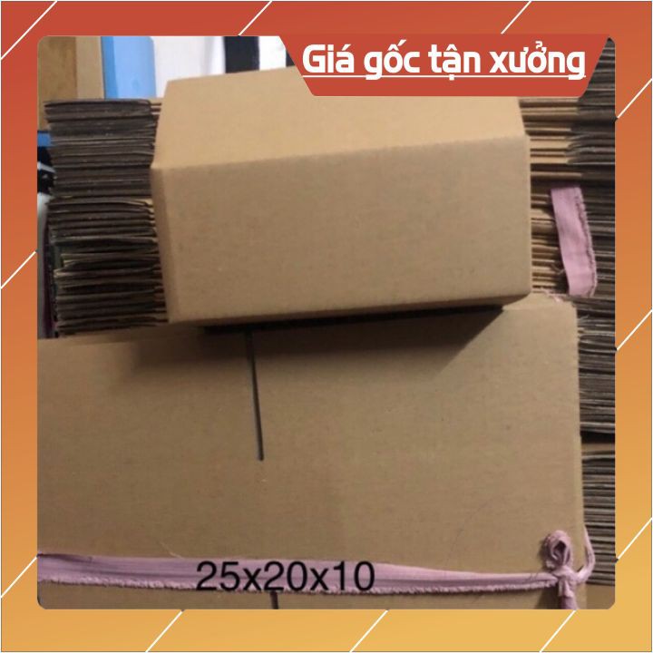 Thùng carton 25x20x10  đóng hàng,thùng giấy cod gói hàng, hộp bìa carton đóng hàng giá rẻ