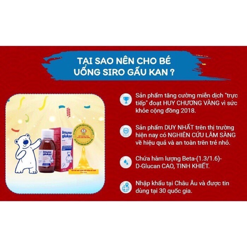 Siro Tăng Cường Miễn Dịch Cho bé Imunoglukan P4H 120ml