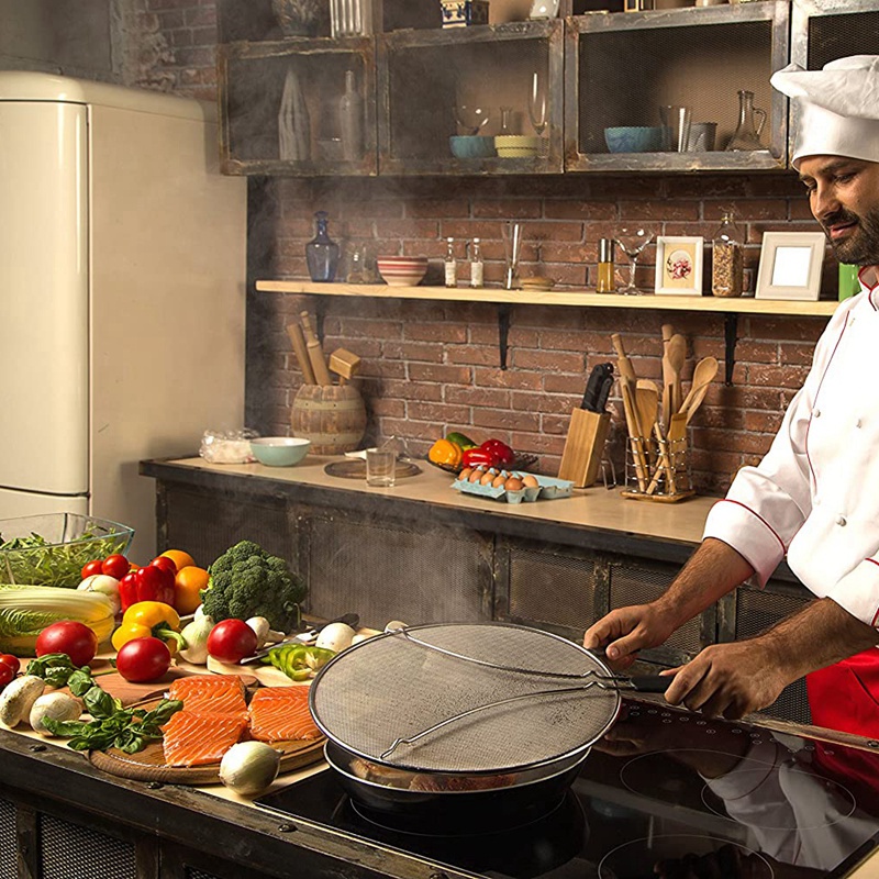 Tấm Chắn Dầu Mỡ 13 Inch Bảo Vệ Cho Chảo Chiên