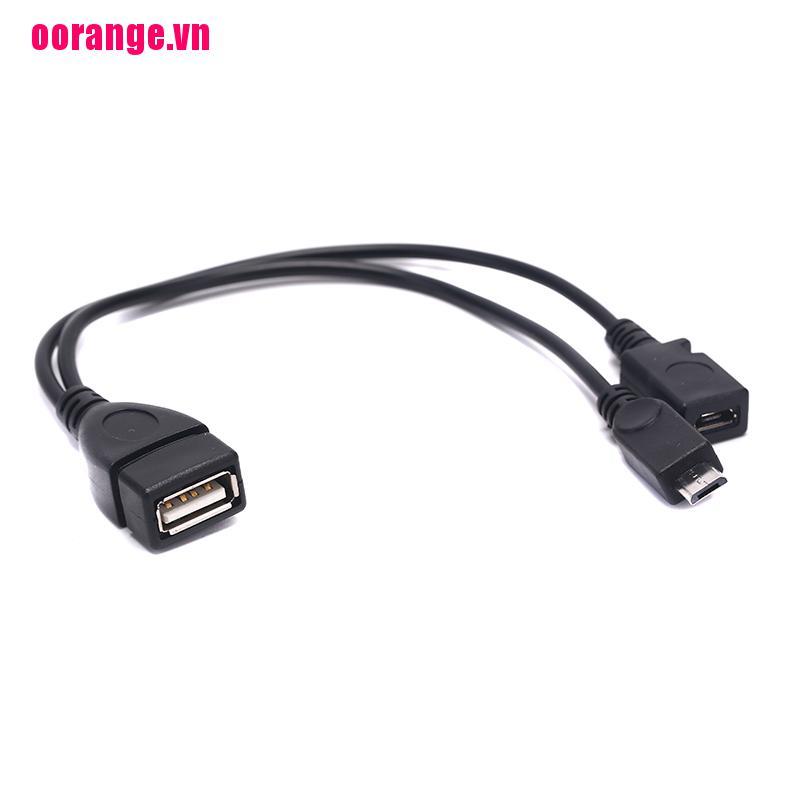 Dây cáp chia nguồn đầu âm USB 2 0 loại A sang 2 đầu micro USB chữ Y đầu dương và đầu âm 5 pin