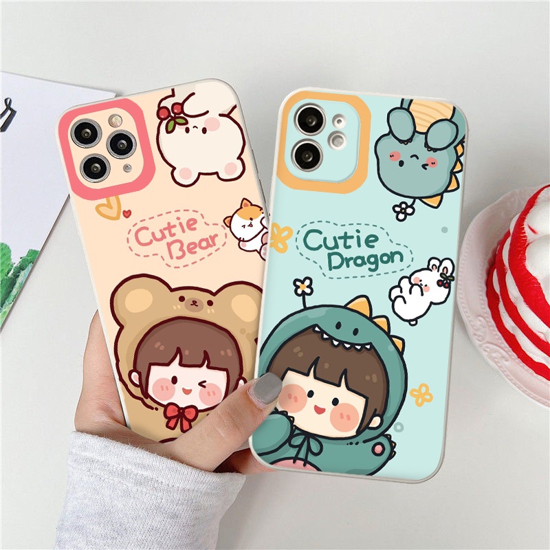 Ốp lưng iphone ốp cute bear và dragon từ ip 6 đến 13 promax