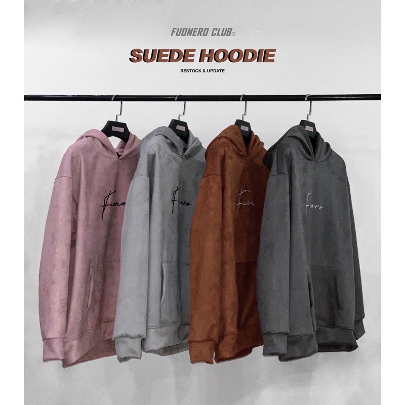 Áo hoodie Fuonero da lộn thêu sang xịn mịn ( Suede Hoodie )