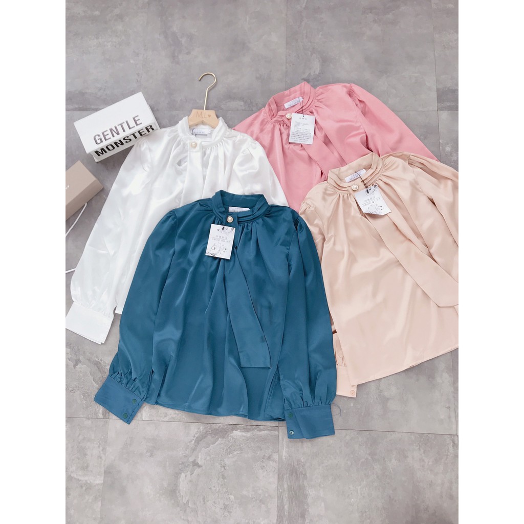 ⚡️BÁN SỈ⚡️Áo sơmi cúc cổ lụa satin