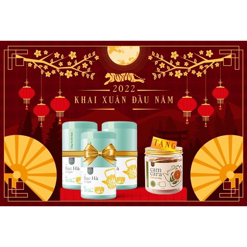 Trà Bạc Hà sấy khô Mộc Thanh Trà lon thiếc 25G, vị the mát sảng khoái, giảm căng thẳng, làm sạch khoang miệng