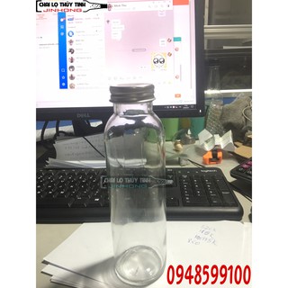 Chai Thủy Tinh Tròn Nắp Nhôm Vặn 350ml