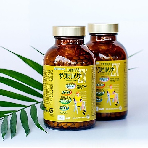 Tảo vàng Spirulina EX Nhật Bản (1 set 2 lọ, mỗi lọ 1000 viên) [02/26]