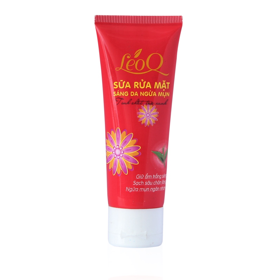 Sữa rửa mặt trà xanh LeoQ  60g ngăn ngừa mụn cho làn da trắng sáng mịn màng