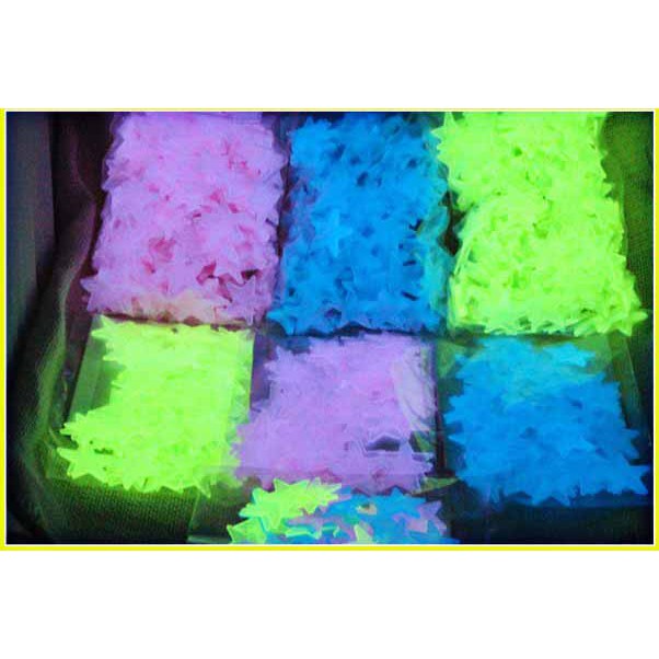 🌟🌟🌟 Ngôi sao dạ quang Gói 100 cái ngôi sao phát sáng dán tường trang trí phòng ngủ 💕FREESHIP💕