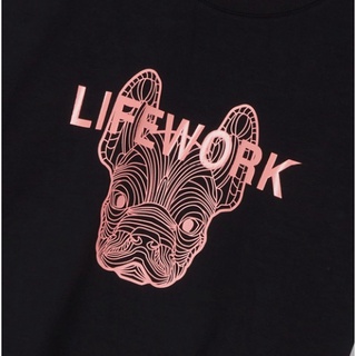 (HÀNG CHÍNH HÃNG) Áo thun Life Work Basic Face Dog màu Đen Unisex LIFEWORK LinhLyxAuth