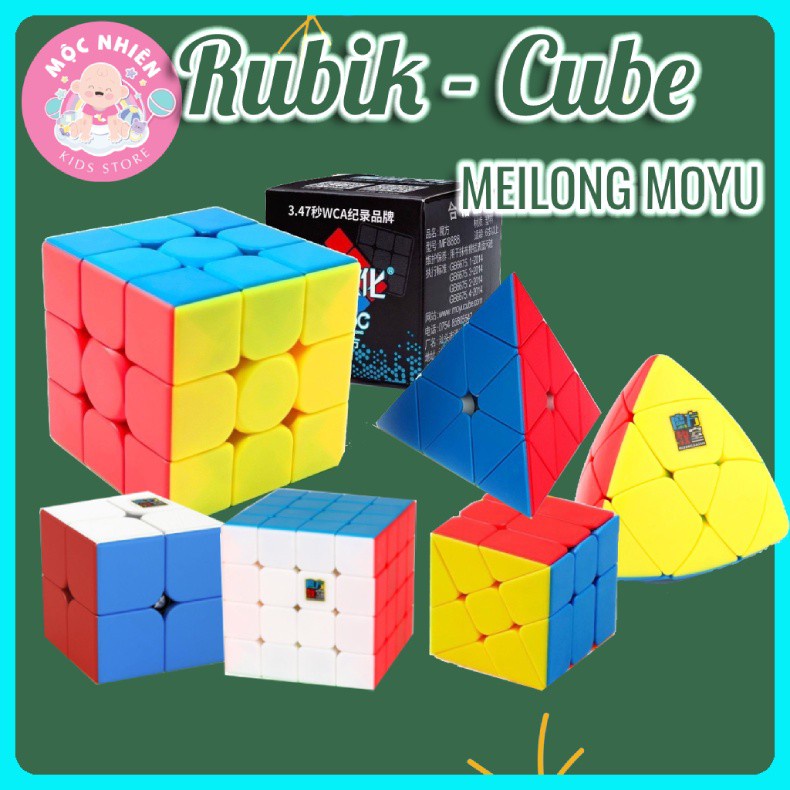 Rubik 3x3 2x2 4x4 Windmill Pyraminx Mastermorphix loại Stickerless - Hãng Moyu Meilong và QiYi QY Toys